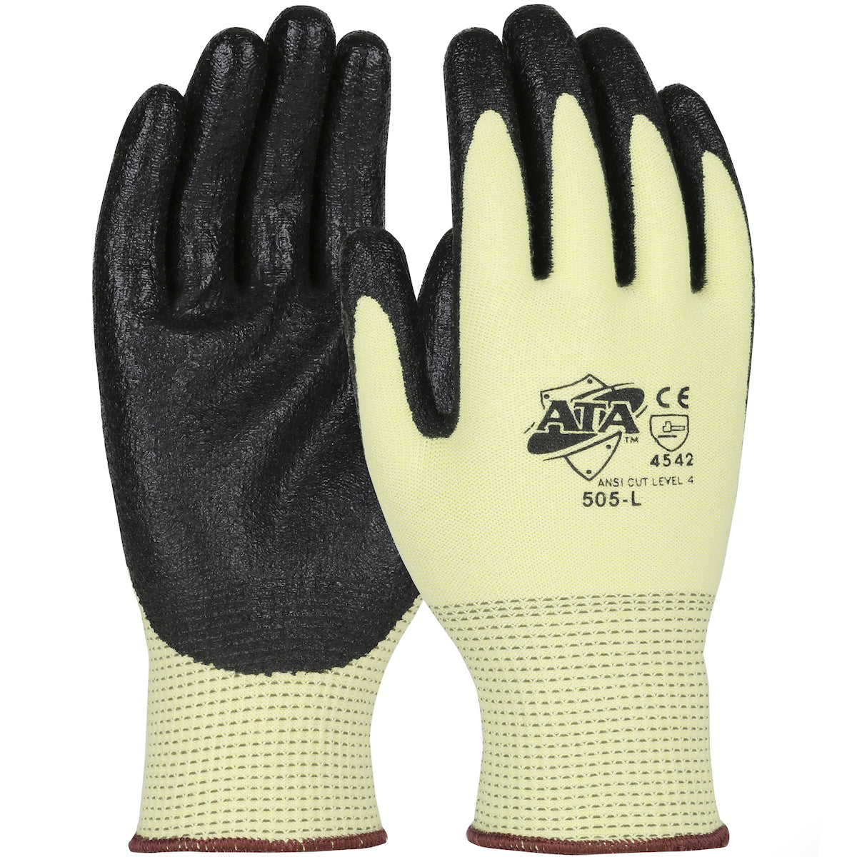 505 Polykor Glove with Black Nitrile Coated Flat Grip on Palm & Fingers