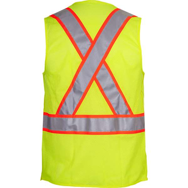 505SX ANSI Type R Class 2 Two-Tone Seven Pocket Mesh Breakaway Vest with X-Back
