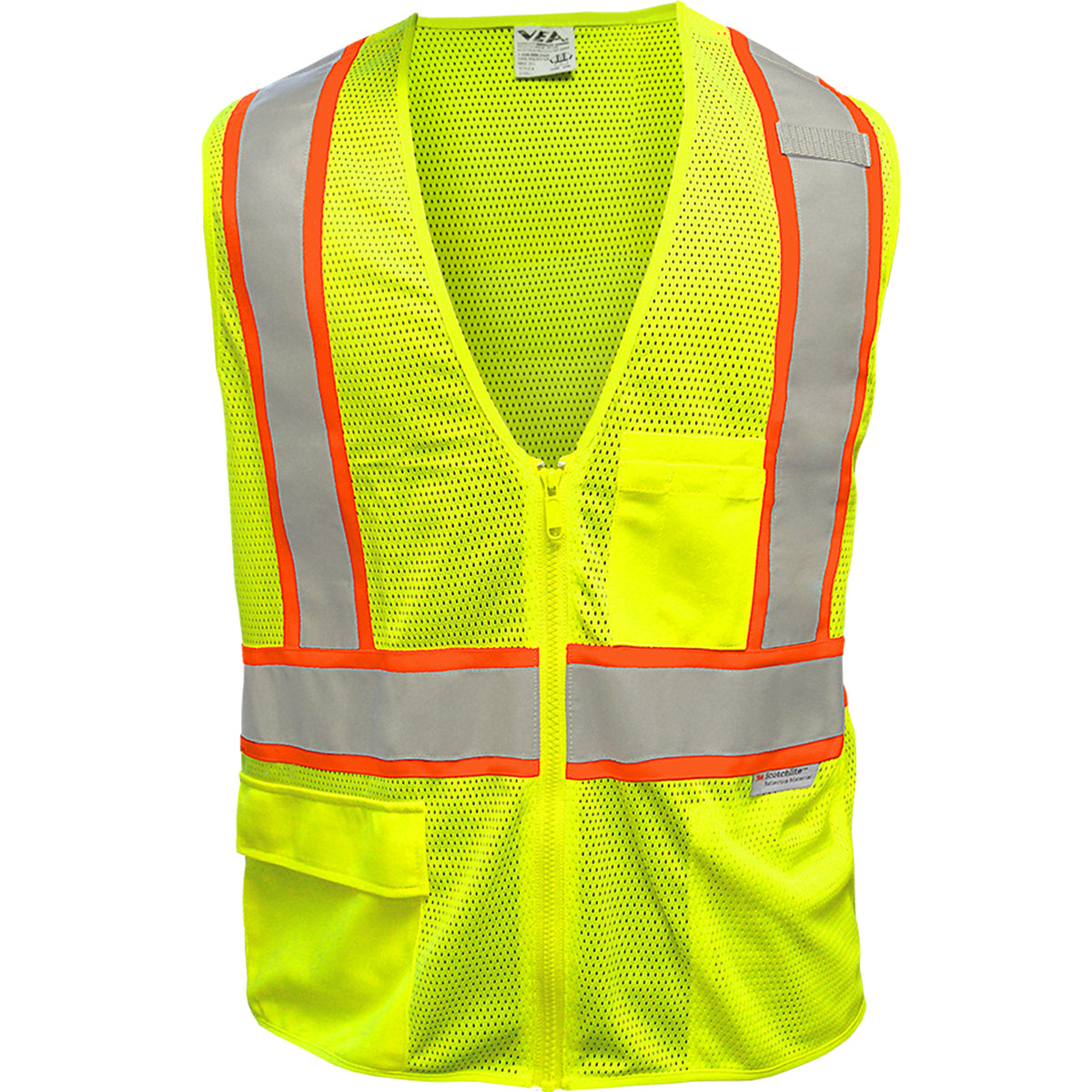 505SX ANSI Type R Class 2 Two-Tone Seven Pocket Mesh Breakaway Vest with X-Back