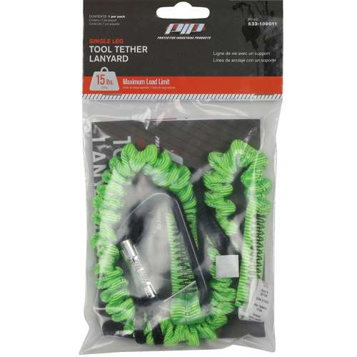 533-100011 Single Leg Tool Tethering Lanyard - 15 lbs. maximum load limit - Retail Packaged