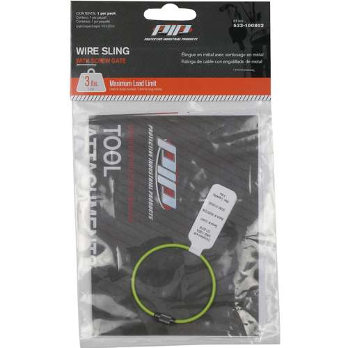 533-100802 Wire Sling with Screw Gate - 3 lbs. maximum load limit - Retail Packaged