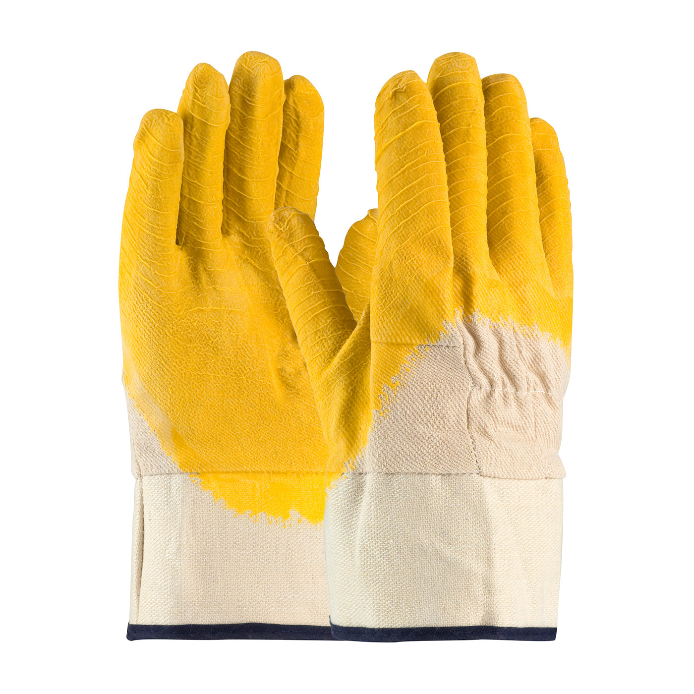 55-3243 Latex Coated Glove with Canvas Liner and Crinkle Finish on Palm, Fingers & Knuckles - Rubberized Safety Cuff