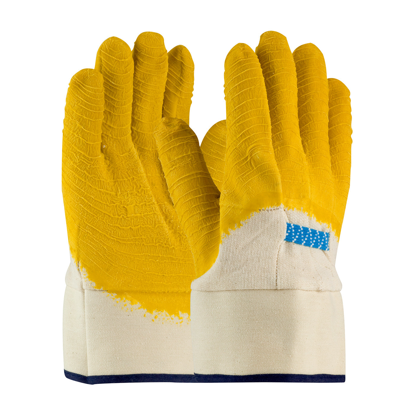 55-3273 Latex Coated Glove with Jersey Liner and Crinkle Finish on Palm, Fingers & Knuckles - Plasticized Safety Cuff