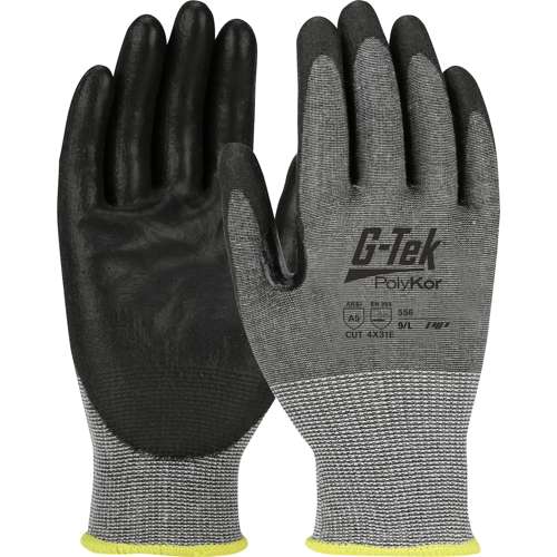 556 Seamless Knit PolyKor® Blended Glove with Polyurethane Coated Smooth Grip on Palm & Fingers - 18 Gauge - Touchscreen