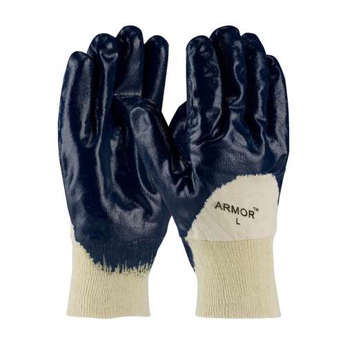 56-3151 Nitrile Dipped Glove with Jersey Liner and Smooth Finish on Palm, Fingers & Knuckles - Knit Wrist