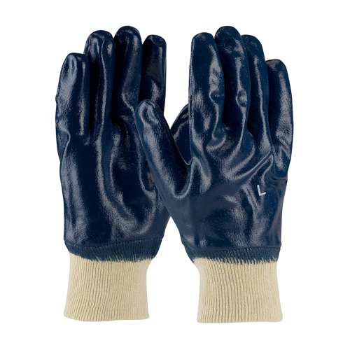 56-3152 Nitrile Dipped Glove with Jersey Liner and Smooth Finish on Full Hand   -   Knit Wrist