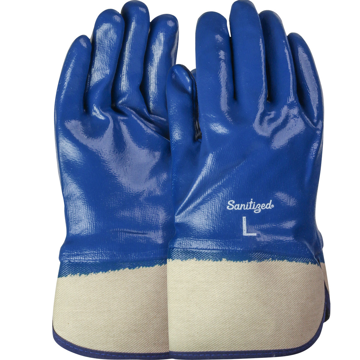 56-3154 Nitrile Dipped Glove with Jersey Liner and Smooth Finish on Full Hand - Plasticized Safety Cuff