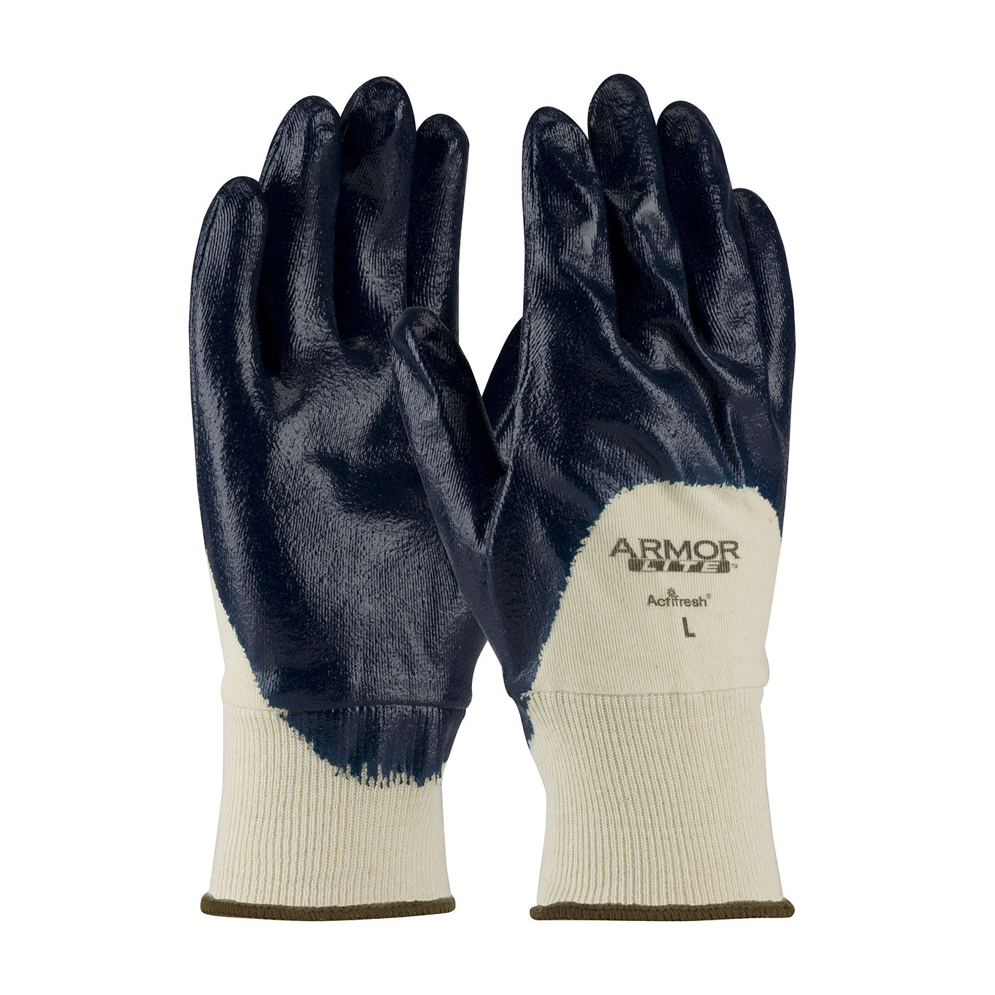56-3170 Nitrile Dipped Glove with Interlock Liner and Textured Finish on Palm, Fingers & Knuckles - Knit Wrist