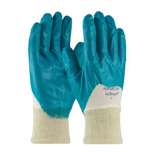56-3180 Nitrile Dipped Glove with Interlock Liner and Smooth Finish on Palm, Fingers & Knuckles - Knit Wrist