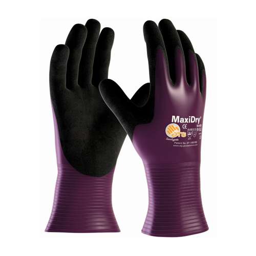 56-426 Lightweight Nitrile Glove with Seamless Knit Nylon Liner and Non-Slip MicroFoam Grip on Palm & Fingers - Fully Coated Gauntlet Cuff