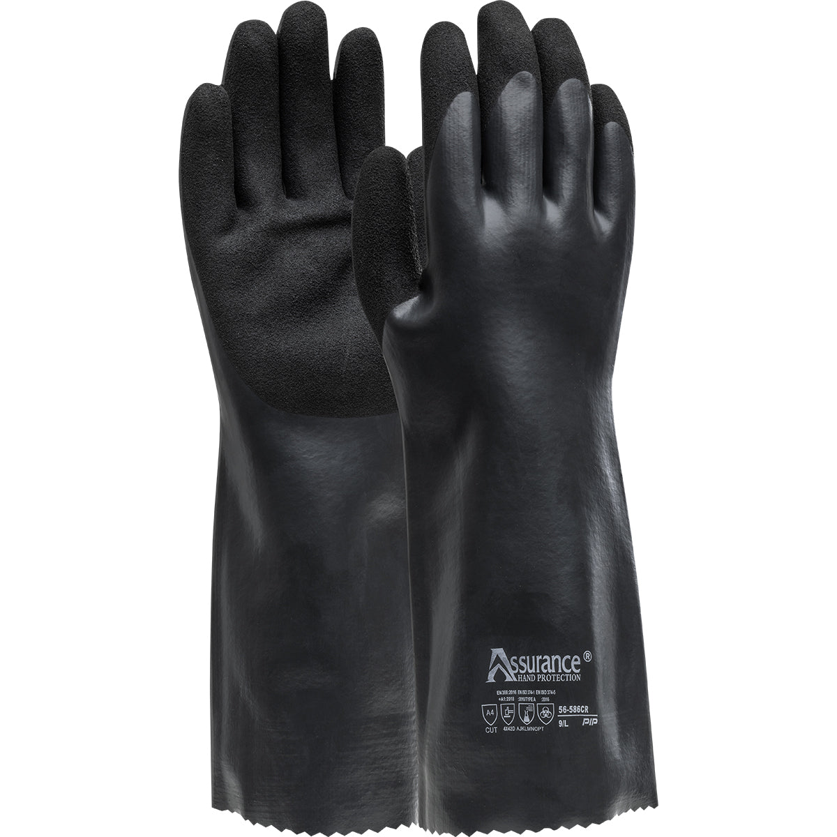 56-586CR Nitrile Coated Glove with PolyKor® Blended Liner and MicroSurface Grip on Palm & Fingers - 14"