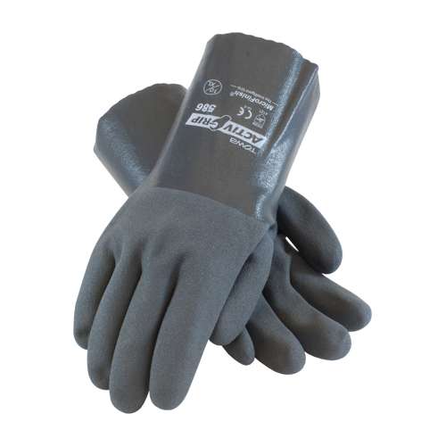 56-AG586 Nitrile Coated Glove with Cotton Liner and MicroFinish Grip - 12"