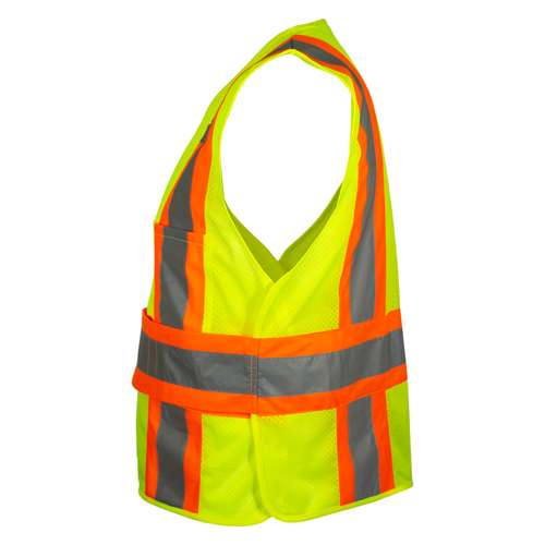 576ET ANSI Type R Class 2 Two-Tone Breakaway Mesh Vest with Adjustable Side Wrap Closure