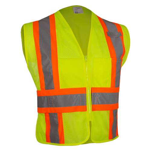 576ET ANSI Type R Class 2 Two-Tone Breakaway Mesh Vest with Adjustable Side Wrap Closure