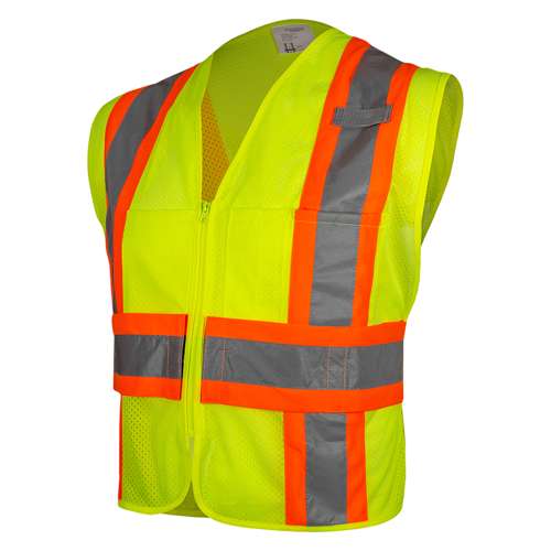 576ET ANSI Type R Class 2 Two-Tone Breakaway Mesh Vest with Adjustable Side Wrap Closure