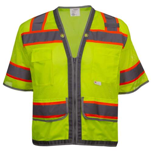 578ET ANSI Type R Class 3 Two-Tone Twelve Pocket Surveyors Vest with Contrast Trim