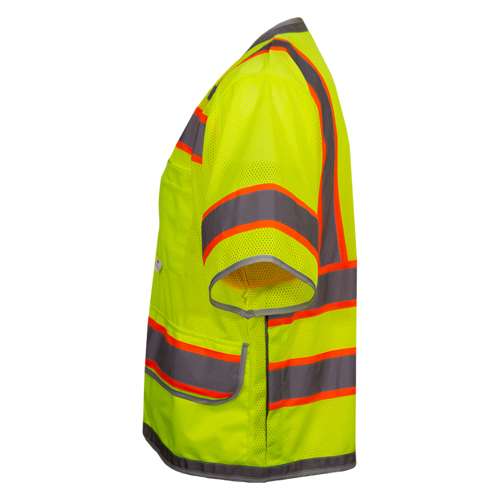 578ET ANSI Type R Class 3 Two-Tone Twelve Pocket Surveyors Vest with Contrast Trim