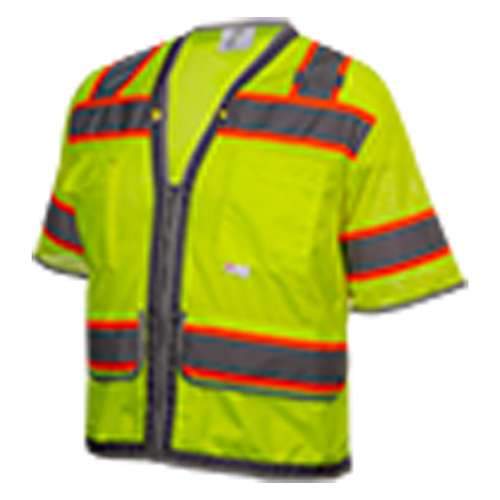 578ET ANSI Type R Class 3 Two-Tone Twelve Pocket Surveyors Vest with Contrast Trim