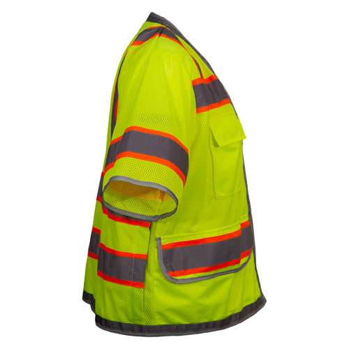 578ET ANSI Type R Class 3 Two-Tone Twelve Pocket Surveyors Vest with Contrast Trim