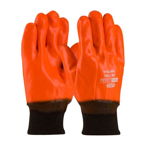 58-7303 Premium PVC Dipped Glove with Interlock/Jersey Liner and Smooth Finish - Insulated & Waterproof