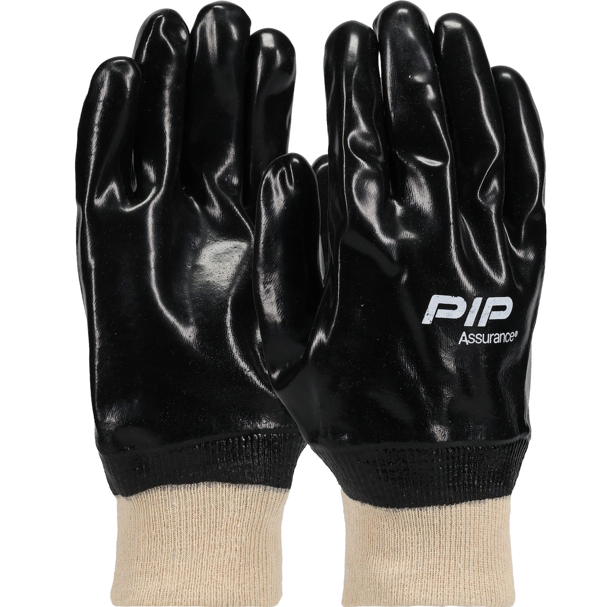 58-8015 Premium PVC Dipped Glove with Interlock Liner and Smooth Finish - Knit Wrist