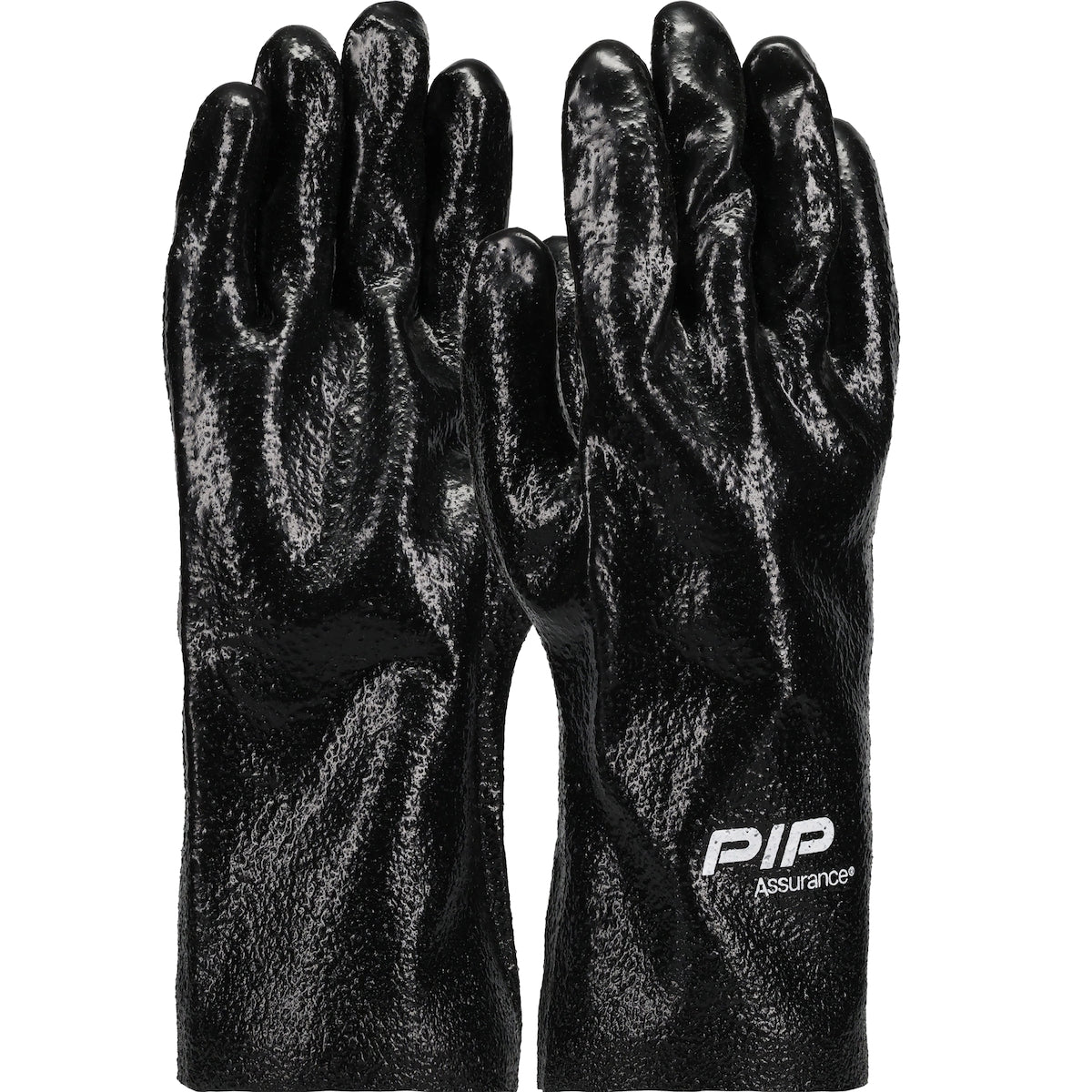 58-8030R Premium PVC Dipped Glove with Interlock Liner and Semi-Rough Finish - 12" Length