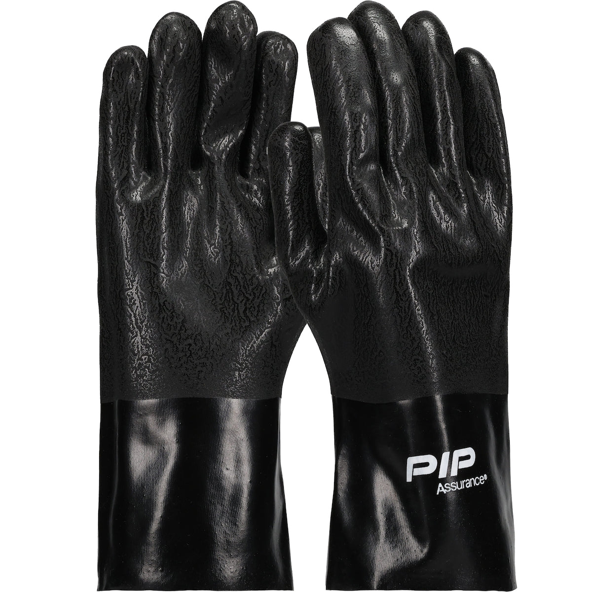 58-8130DD Premium PVC Dipped Glove with Interlock Liner and Rough Sandy Finish - 12" Length