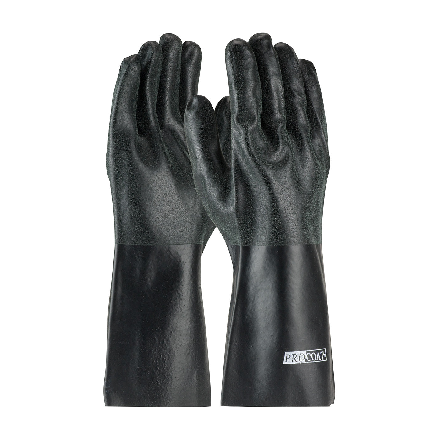 58-8140DD Premium PVC Dipped Glove with Interlock Liner and Rough Sandy Finish - 14" Length