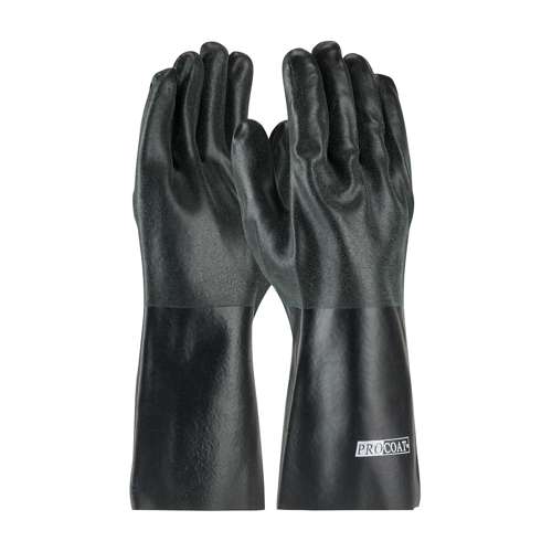 58-8140DD Premium PVC Dipped Glove with Interlock Liner and Rough Sandy Finish - 14" Length
