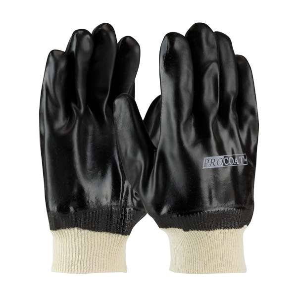 58-8215DD Premium PVC Dipped Glove with Jersey Liner and Rough Sandy Finish - Knit Wrist
