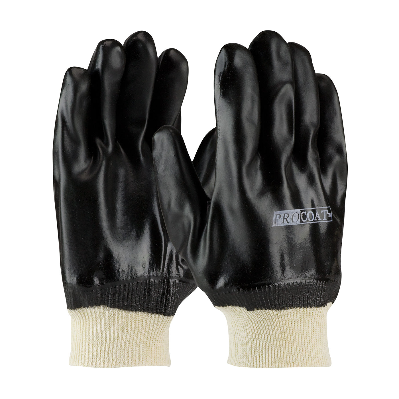 58-8215DD Premium PVC Dipped Glove with Jersey Liner and Rough Sandy Finish - Knit Wrist