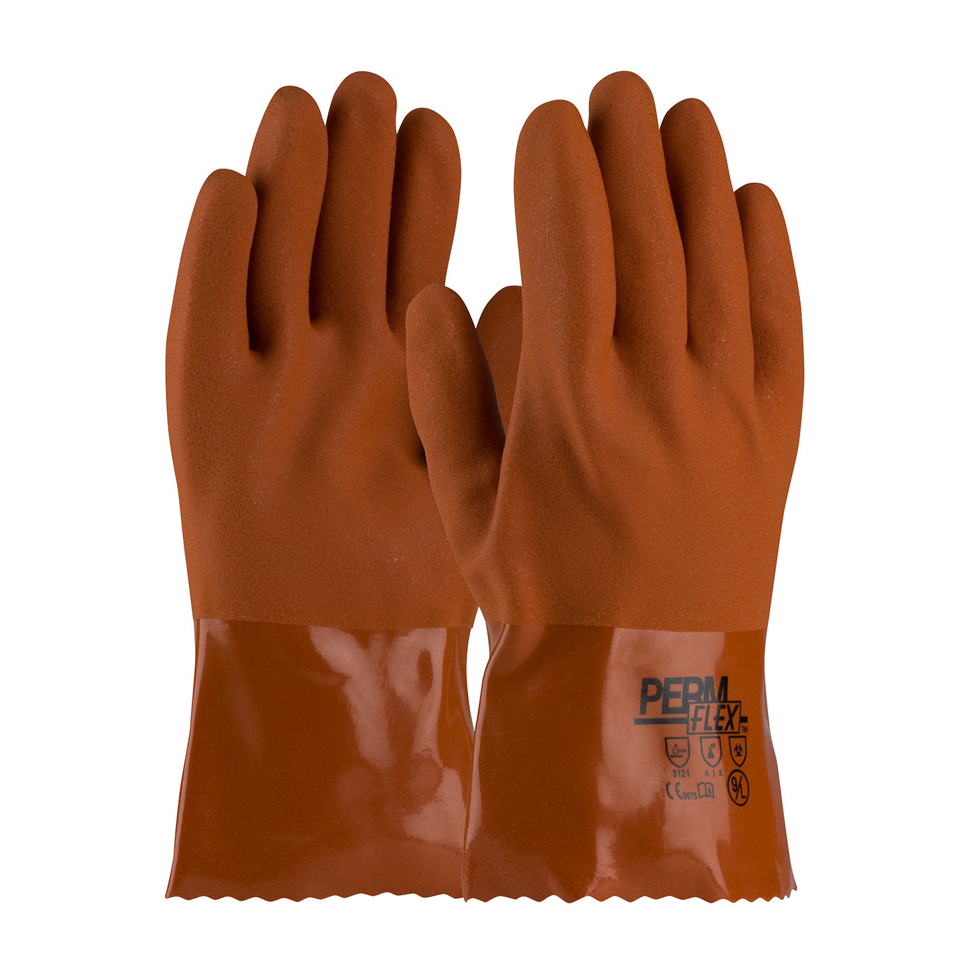58-8650 Cold Resistant PVC Glove with Seamless Liner and Rough Coating - 10"