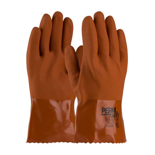 58-8650 Cold Resistant PVC Glove with Seamless Liner and Rough Coating - 10"