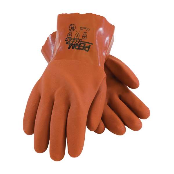 58-8650 Cold Resistant PVC Glove with Seamless Liner and Rough Coating - 10"