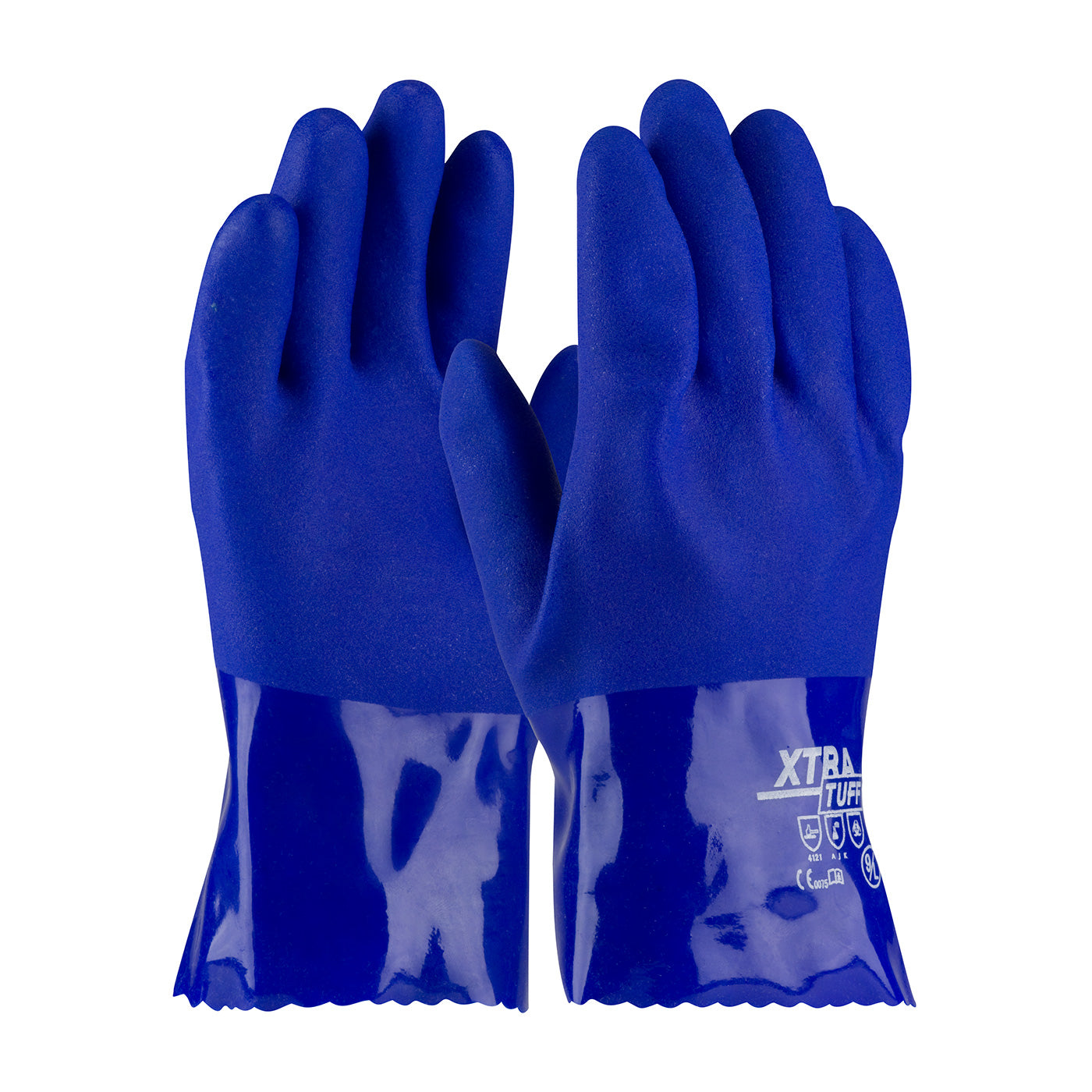 58-8655 Oil Resistant PVC Glove with Seamless Liner and Rough Coating - 10"