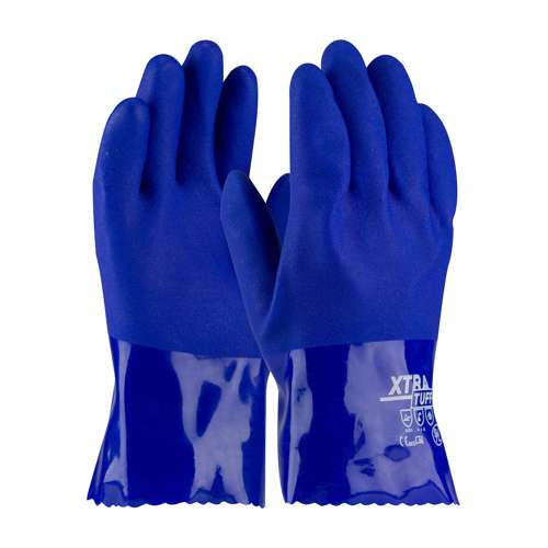 58-8655 Oil Resistant PVC Glove with Seamless Liner and Rough Coating - 10"