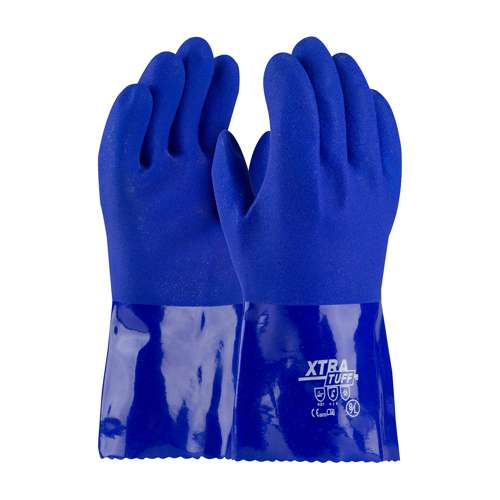 58-8656 Oil Resistant PVC Glove with Seamless Liner and Rough Coating - 12"