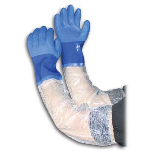 58-8657 Oil Resistant PVC Glove with Seamless Liner and Rough Coating - 25" Extended PVC Sleeve