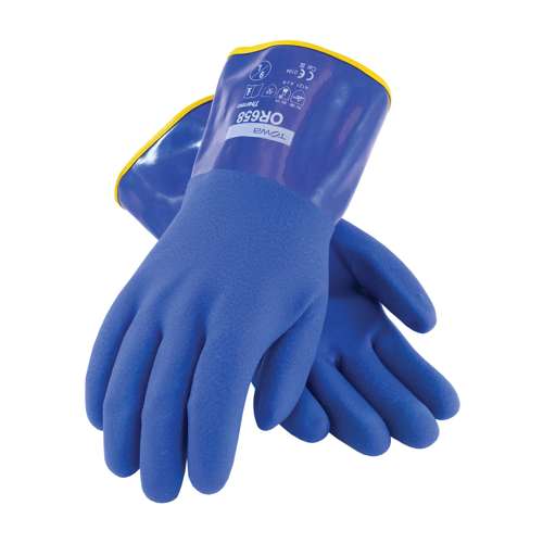 58-8658DL Cold Resistant PVC Glove with Detachable Acrylic Liner and Sandy Coating - Insulated & Waterproof
