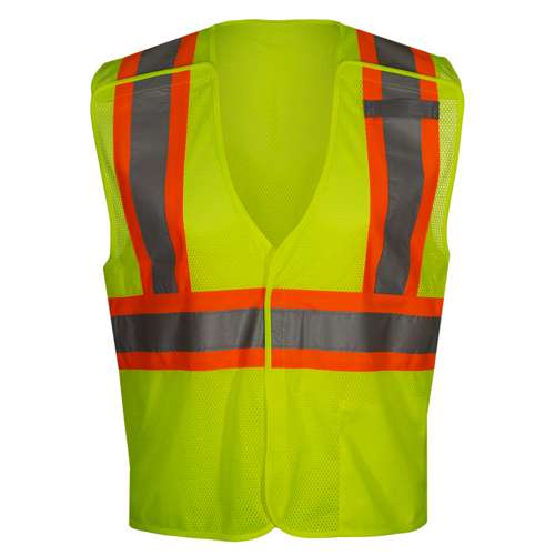 582CS ANSI Type R Class 2 Two-Tone Value Breakaway Mesh Vest With Drop Shoulders