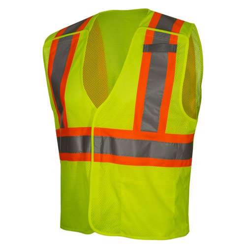 582CS ANSI Type R Class 2 Two-Tone Value Breakaway Mesh Vest With Drop Shoulders