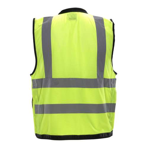587ET ANSI Type R Class 2 Twelve Pocket Mesh Surveyors Vest with Black Trim