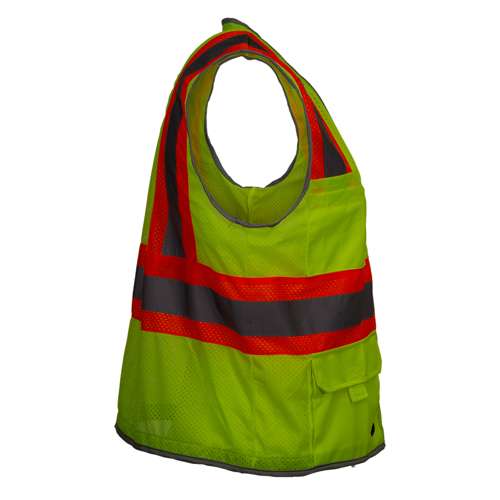 589ET ANSI Type R Class 2 Two-Tone Ten Pocket Surveyors Vest with "D" Ring Access