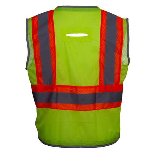 589ET ANSI Type R Class 2 Two-Tone Ten Pocket Surveyors Vest with "D" Ring Access