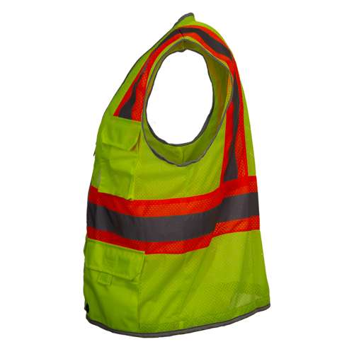 589ET ANSI Type R Class 2 Two-Tone Ten Pocket Surveyors Vest with "D" Ring Access