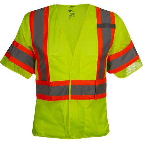 591GT ANSI Type R Class 3 Two-Tone Seven Pocket Breakaway Vest with Adjustable Side Wraps and Sleeves