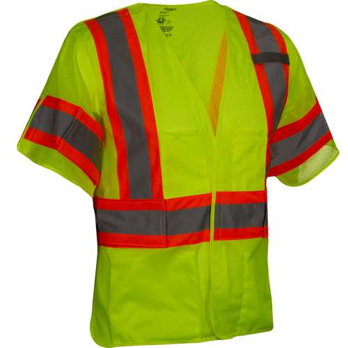 591GT ANSI Type R Class 3 Two-Tone Seven Pocket Breakaway Vest with Adjustable Side Wraps and Sleeves