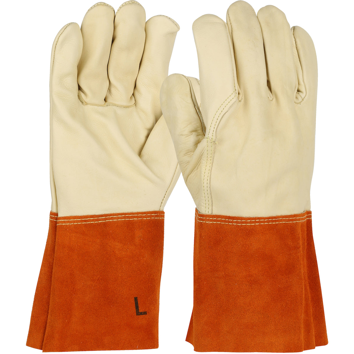 6000 Premium Top Grain Cowhide Leather MIG Welder's Glove with Kevlar® Stitching - 4" Band Top Cuff