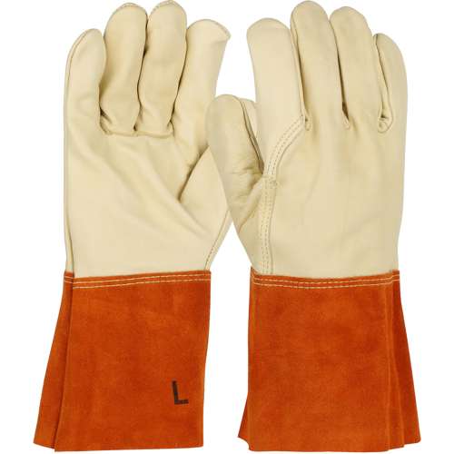 6000 Premium Top Grain Cowhide Leather MIG Welder's Glove with Kevlar® Stitching - 4" Band Top Cuff