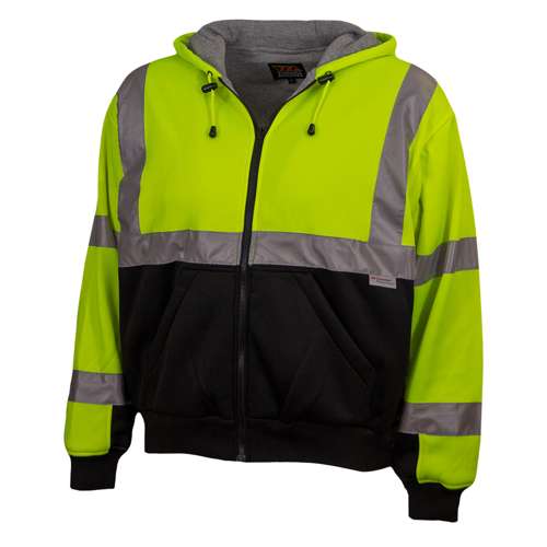603ST ANSI Type R Class 3 Full Zip Hooded Sweatshirt with Black Bottom - Systems Gear